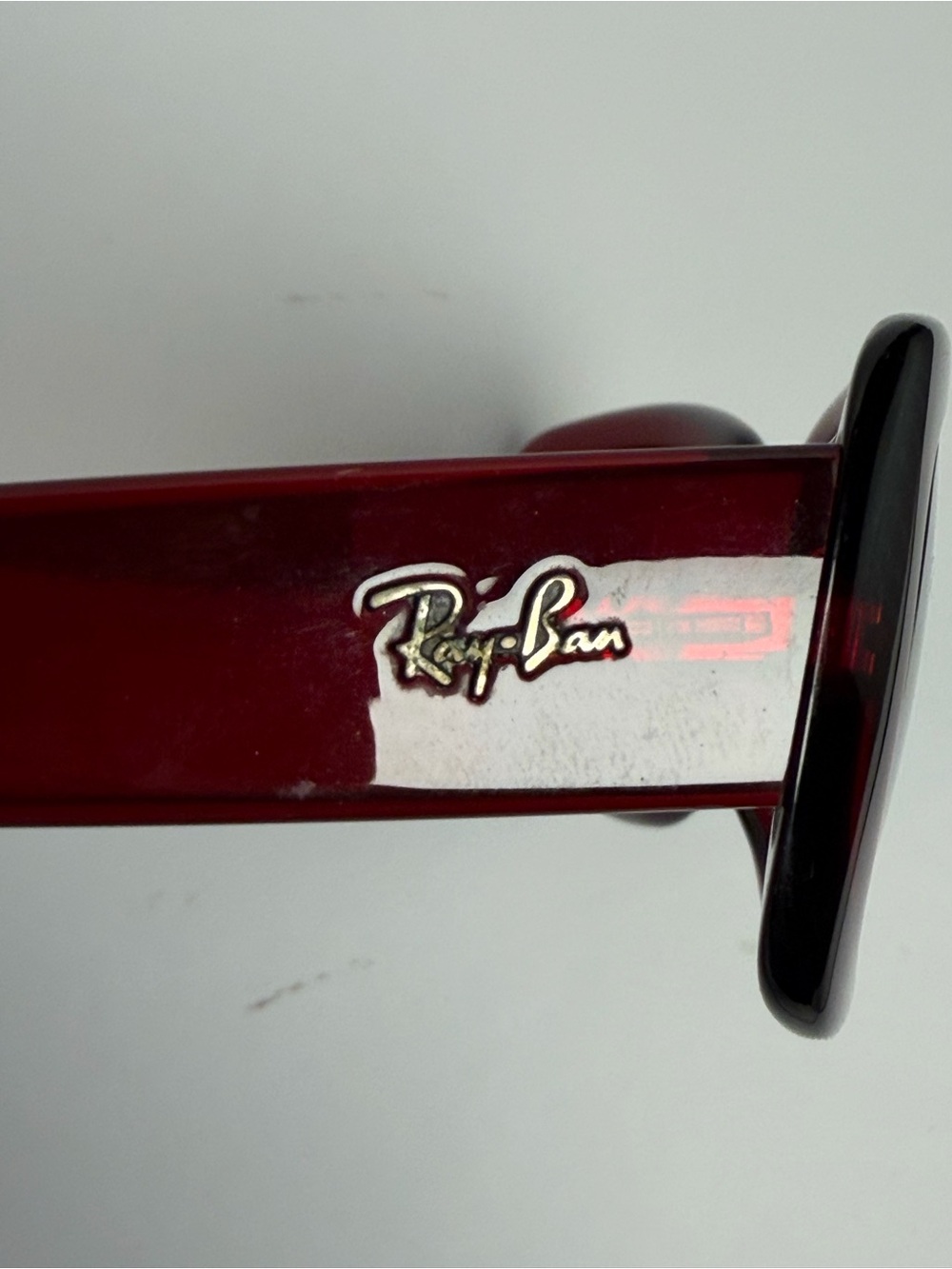 Ray-Ban Women's Burgundy Rectangle Sunglasses Frames Only - Picture 3 of 6